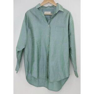 Vtg Linda Bertozzi Iridescent 100% Silk Button Blouse Shirt Sz P See Photos